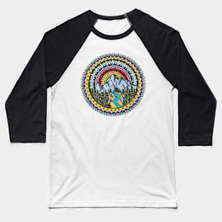 Rising Sun Mandala Baseball T-Shirt